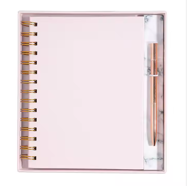 Custom Notebook Gift Set Pink Hardcover Notebook
