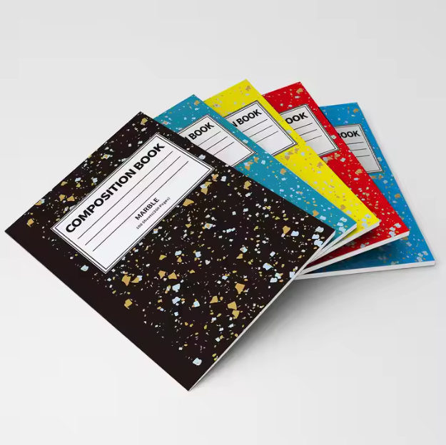 Colorful Hardcover school notebooks Black And White Exercise Composition Notebook Adhesive packaging Students Notebook