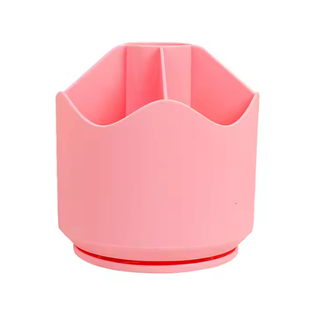 Simple macaron colored pen holder Student office classified storage bucket spin Large capacity pencil case stationery