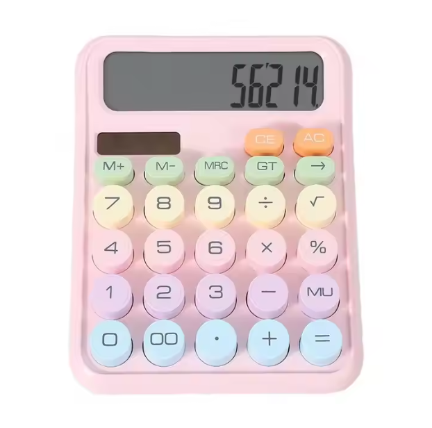 12-Digit Business Spy Calculator Colourful Programmable Office Shipping Calculator for School Calendar Usage Graphic Style