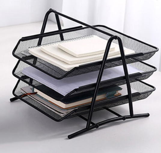 Document trays,3/2 Tier Stackable Desk File Document Letter Tray Organizer Desktop File Document