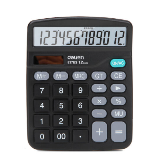 Solar/dual-power calculators Deli Standard Function Desktop Calculators with 12 Digit Large LCD
